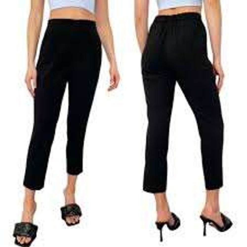 Babaton Cohen Pants Black‎ Sz 00 Cropped Straight Minimalist Career Quiet Luxury